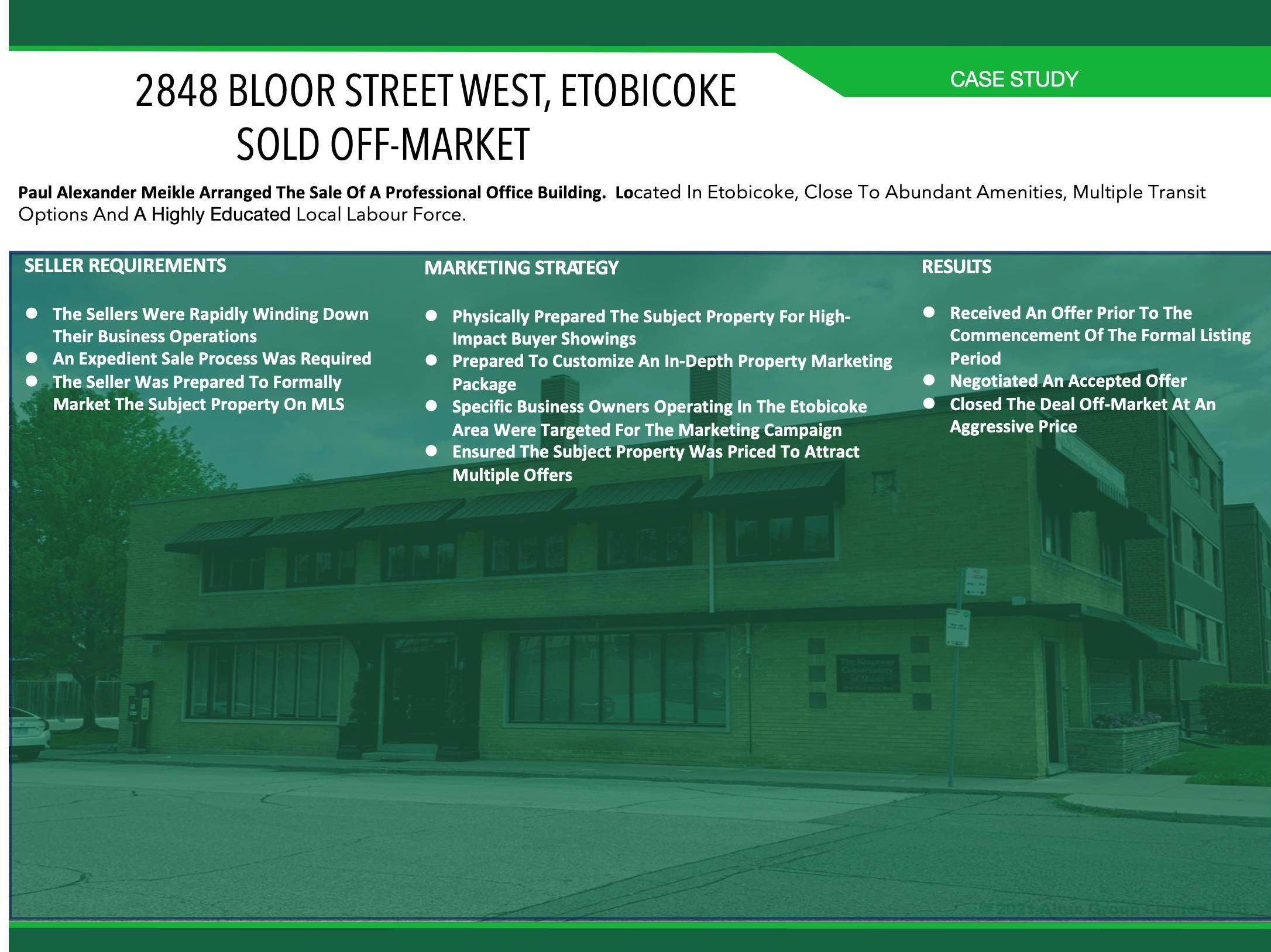 2848 Bloor- Sold Off Market